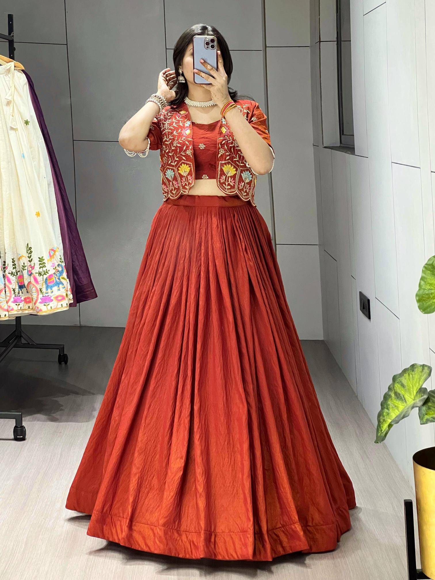 GRTN 8228 RSTORG Vichitra Affordable lehenga choli sets